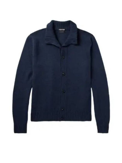 Cashmere Mohair Button Cardigan Blue - TOM FORD - BALAAN 2