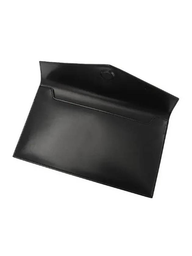 Uptown Shiny Clutch Bag Black Gold - SAINT LAURENT - BALAAN 6