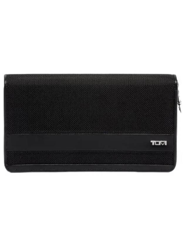 Alpha Zippered Travel Wallet Black - TUMI - BALAAN 1