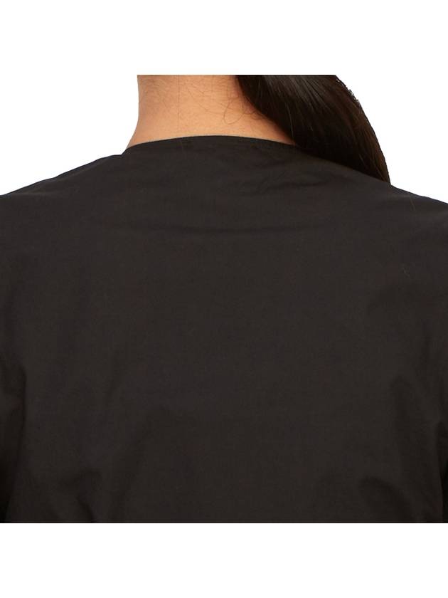 Organic Cotton Wrap Short Sleeve Blouse Black - GANNI - BALAAN 8