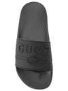 Embossing Logo Rubber Slippers Black - GUCCI - BALAAN 3