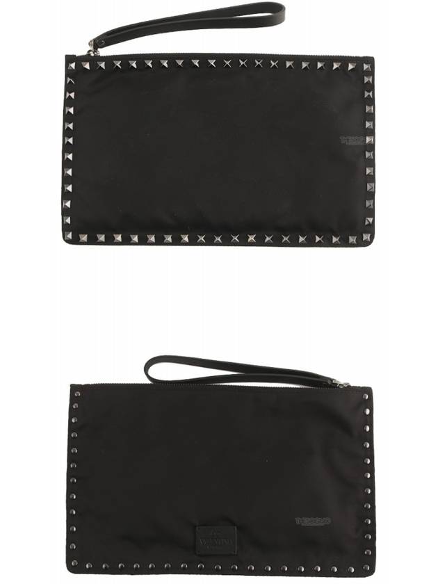 Rockstud Clutch Bag Black - VALENTINO - BALAAN 5