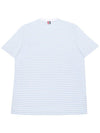 Striped Jersey Pocket Short Sleeve T-Shirt Light Blue White - THOM BROWNE - BALAAN 3