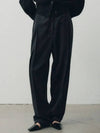 Pre order delivery September 19th Wool One Tuck Balloon Slacks Black - NOIRER FOR WOMEN - BALAAN 2