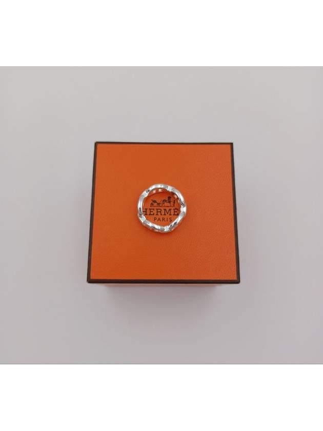 Small Chaine D'Ancre Enchainee Ring Silver - HERMES - BALAAN 6