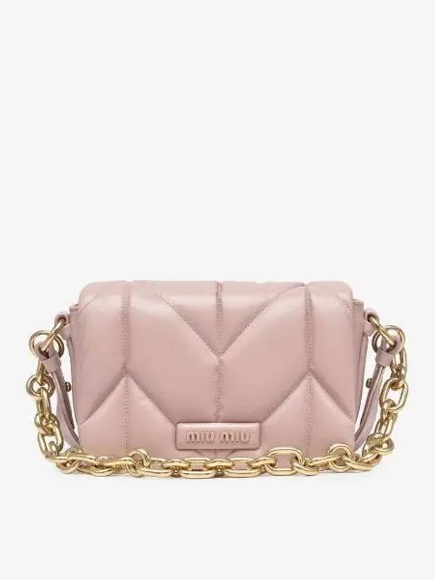 Women s Quilted Nappa Leather Shoulder Bag Pink 5BD2182DQQF0D91 - MIU MIU - BALAAN 2