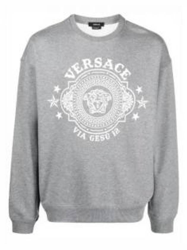 Medusa Badge Print Sweatshirt Grey - VERSACE - BALAAN 2