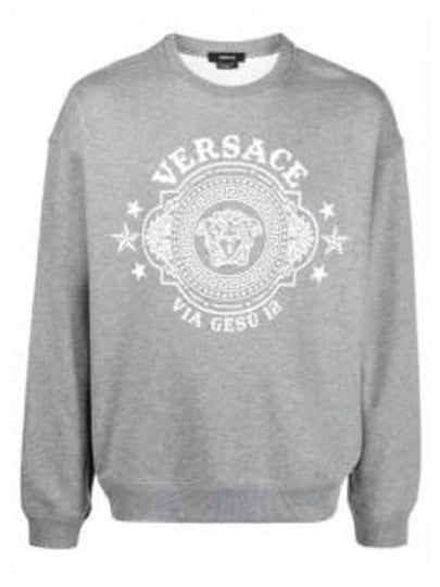 Medusa Badge Print Sweatshirt Grey - VERSACE - BALAAN 2