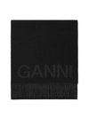 Logo Fringe Muffler Black - GANNI - BALAAN 2