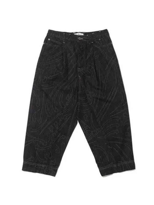 Macca Print Pattern Design Denim Cotton Straight Jeans Black - VIVIENNE WESTWOOD - BALAAN 1