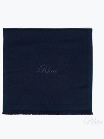 Gancini Wool Muffler Denim Navy Blue - SALVATORE FERRAGAMO - BALAAN 2