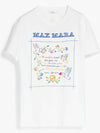 Logo Slogan Embroidery Cotton Short Sleeve T-shirt White - MAX MARA - BALAAN 2