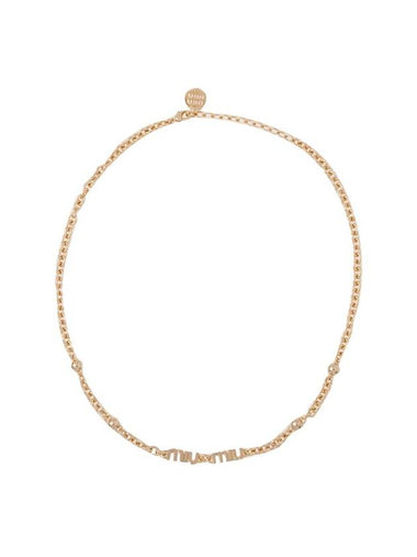 Logo Metal Necklace Gold - MIU MIU - BALAAN 1