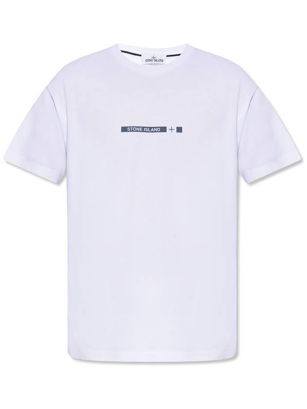 Micro Graphic One Print Short Sleeve T-Shirt White - STONE ISLAND - BALAAN 1