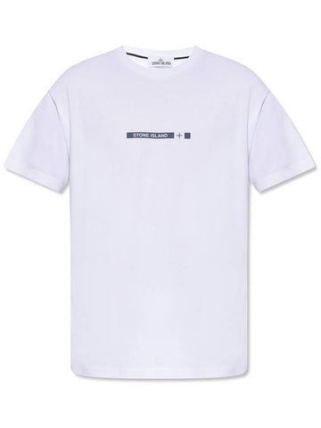 Micro Graphic One Print Short Sleeve T-Shirt White - STONE ISLAND - BALAAN 1