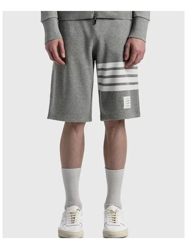 Cotton Loopback Knit Engineered 4-Bar Sweatshorts Light Grey - THOM BROWNE - BALAAN 5