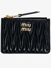 Matelasse Nappa Leather Card Wallet Black - MIU MIU - BALAAN 3