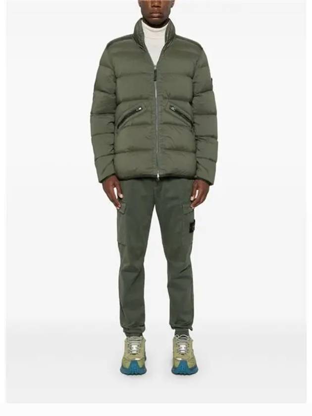 Stretch Cotton Cargo Straight Pants Green - STONE ISLAND - BALAAN 3