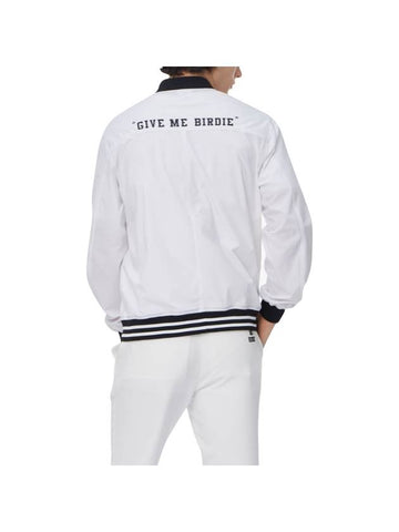 Men's Swag Ball Stretch Blouson Jacket White - GOXO - BALAAN 1