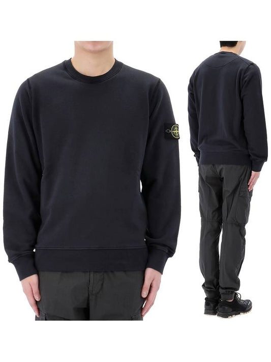 Wappen Patch Garment Dyed Sweatshirt Navy - STONE ISLAND - BALAAN 2