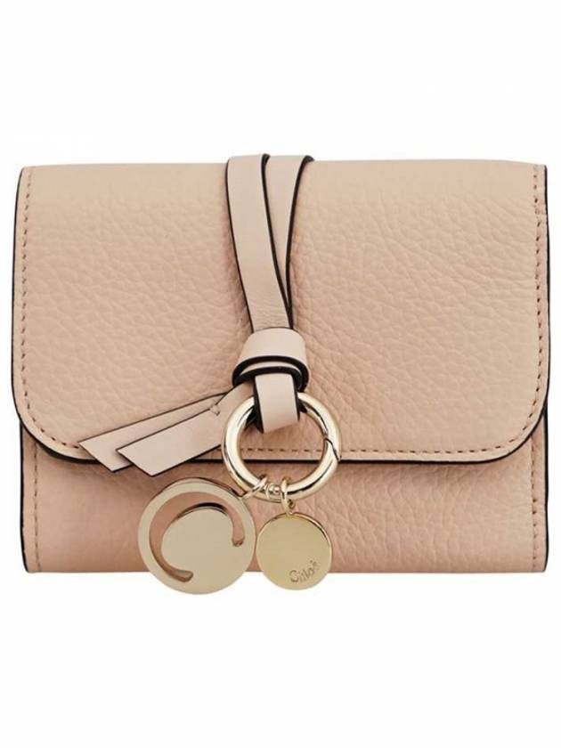 Alphabet Grain Leather Flap Small Bicycle Wallet Pink - CHLOE - BALAAN 1