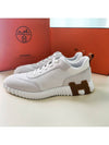 Men's Bouncing Mesh Suede Goatskin Low Top Sneakers White - HERMES - BALAAN 11