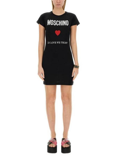 Midi Dress 04500541 2555 BLACK - MOSCHINO - BALAAN 1