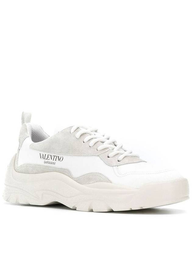 Gum Boy Leather Suede Low Top Sneakers White - VALENTINO - BALAAN 4