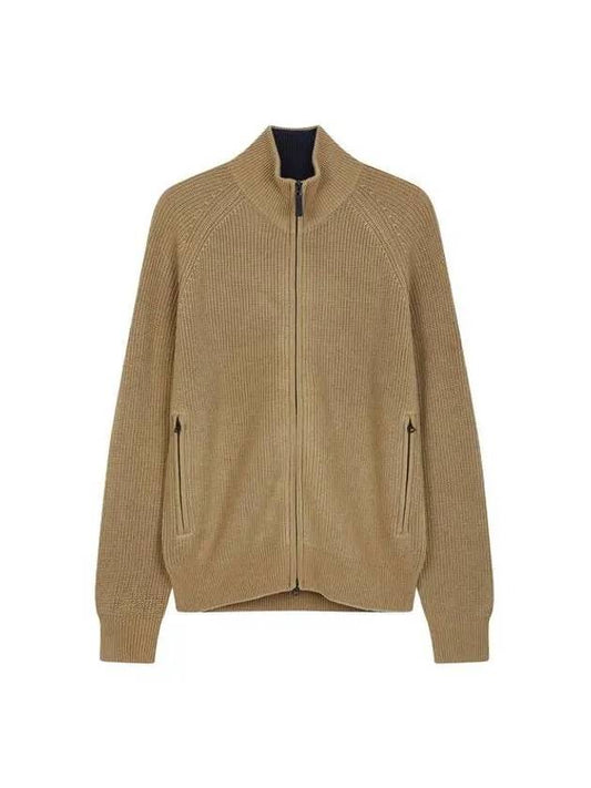 Men Collection Kyler Wool Blend Zip Up Sweater Brown 271557 - J.LINDEBERG - BALAAN 1