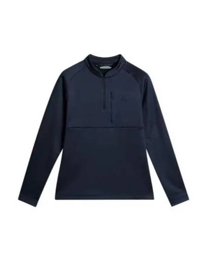 Adam Quarter Zipper Mid Layer Long Sleeve T-Shirt Navy - J.LINDEBERG - BALAAN 2