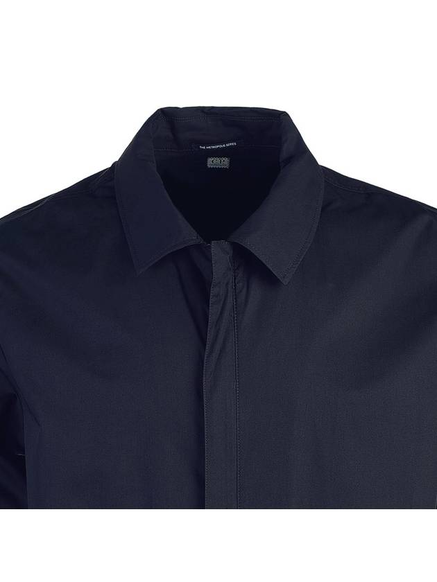 Metropolis Series Gabardine Long Sleeve Shirt Navy - CP COMPANY - BALAAN 5