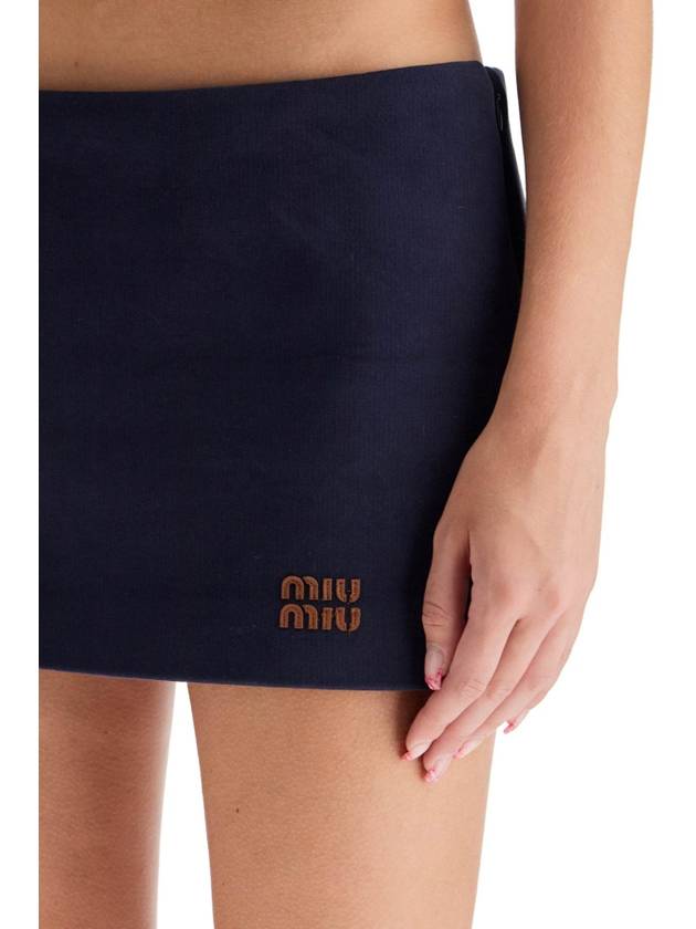 mini skirt in sweatshirt fabric - MIU MIU - BALAAN 4