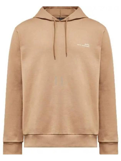 Logo Print Drawstring Hoodie Beige - A.P.C. - BALAAN 2