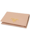 Saffiano Metal Logo Gold Fold Wallet Pink - PRADA - BALAAN 4