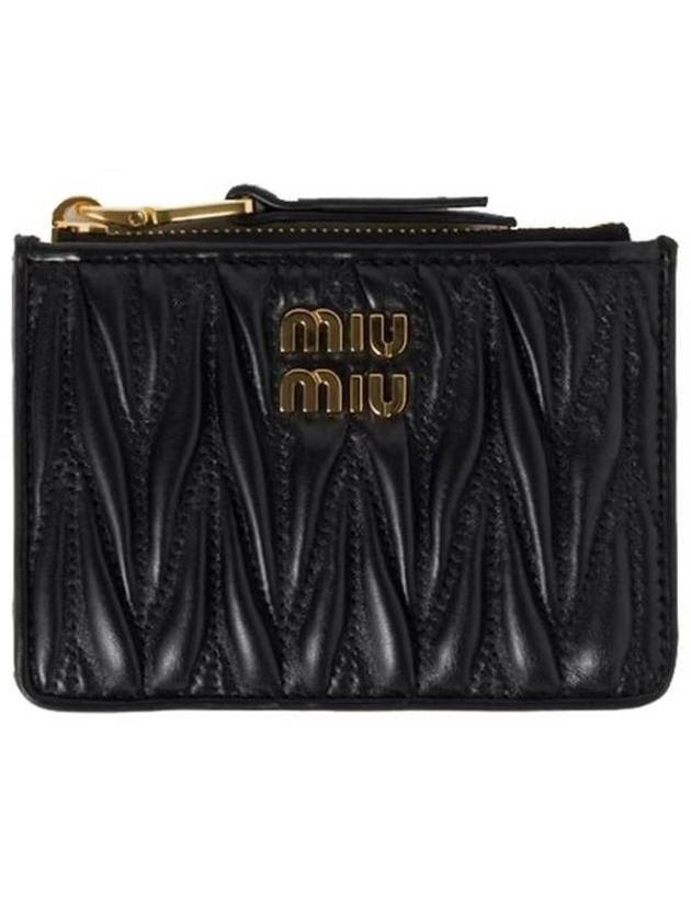 Quilted Napa Leather Passport Wallet Black - MIU MIU - BALAAN 1