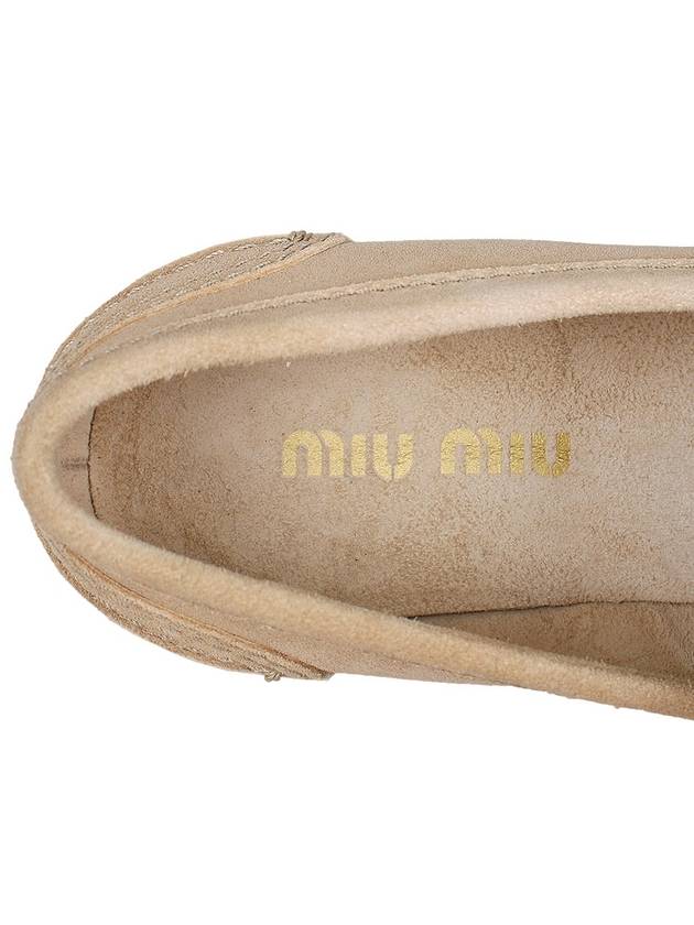 Suede Penny Loafer Ecru - MIU MIU - BALAAN 9