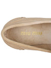 Suede Penny Loafer Ecru - MIU MIU - BALAAN 9