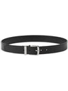 Engraved Logo Leather Belt Black - BURBERRY - BALAAN 1