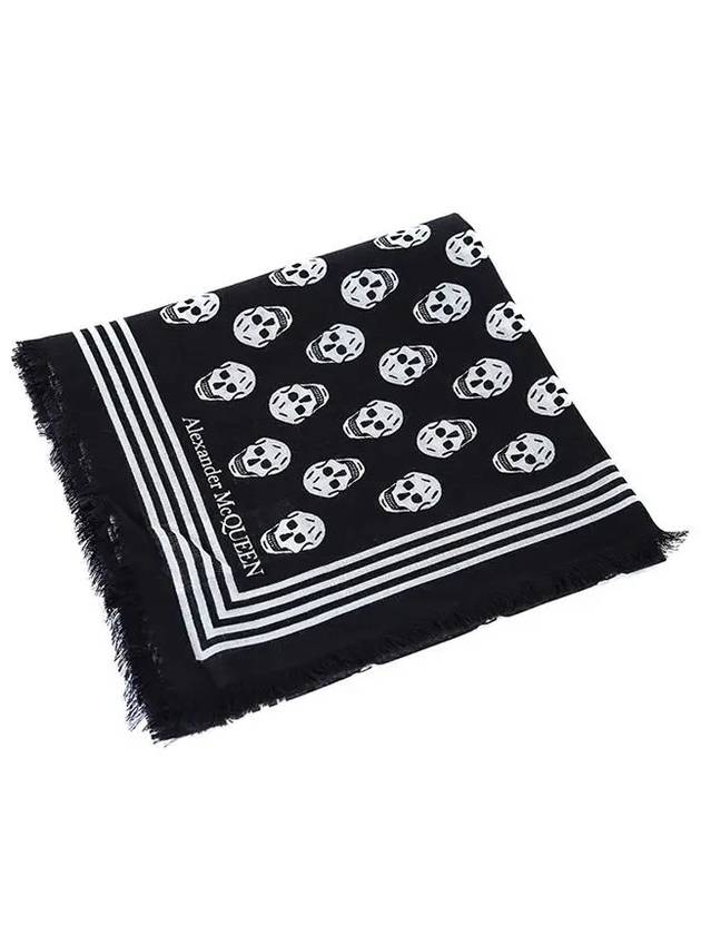 Skull Wool Scarf Black - ALEXANDER MCQUEEN - BALAAN 2