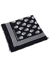 Skull Wool Scarf Black - ALEXANDER MCQUEEN - BALAAN 3