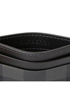 Check Leather Card Case Charcoal - BURBERRY - BALAAN 7