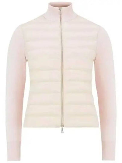 Logo Padded Wool Cardigan Pink - MONCLER - BALAAN 2