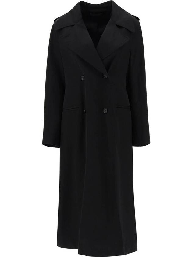 Double-Breasted Midi Coat Black - TOTEME - BALAAN 2