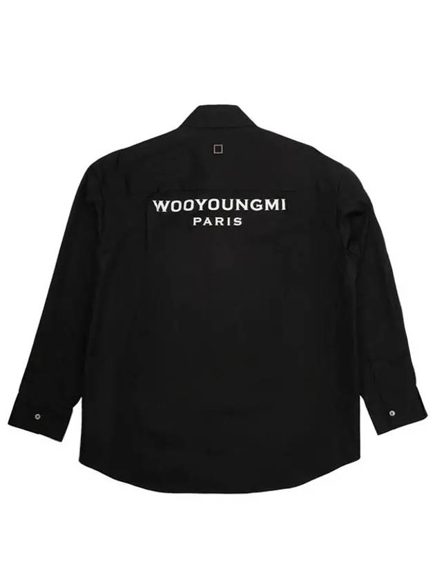 Men's Back Logo Cotton Long Sleeve Shirt Black - WOOYOUNGMI - BALAAN 2