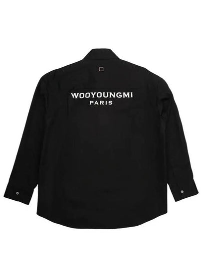 Men's Back Logo Cotton Long Sleeve Shirt Black - WOOYOUNGMI - BALAAN 2