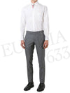 Men's Grosgrain Placket Solid Poplin Long Sleeve Shirt White - THOM BROWNE - BALAAN 7