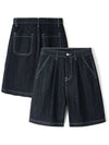 Washed Denim Bermuda Shorts Navy - INDUST - BALAAN 9