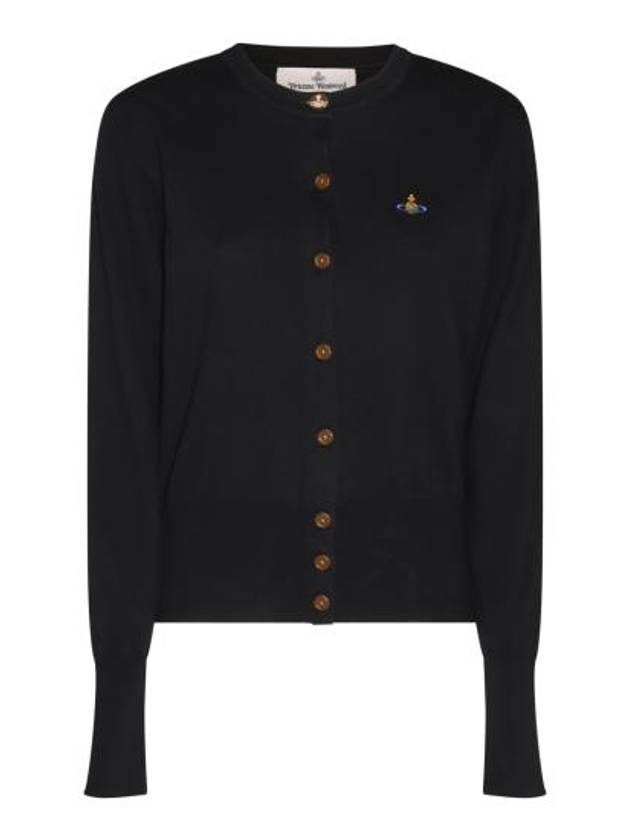 Logo Patch Cardigan Black - VIVIENNE WESTWOOD - BALAAN 1