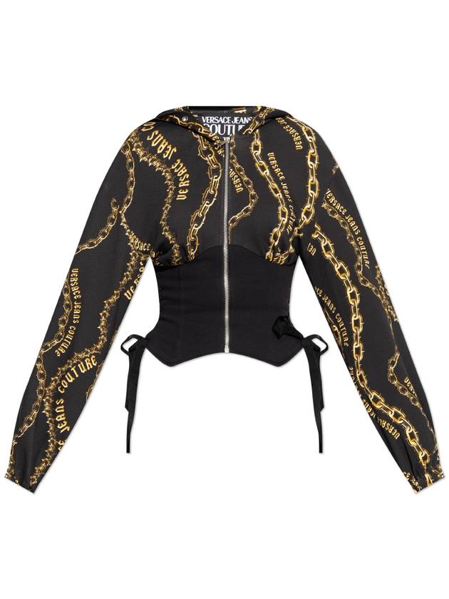 Versace Jeans Couture Patterned Sweatshirt, Women's, Black - VERSACE - BALAAN 1