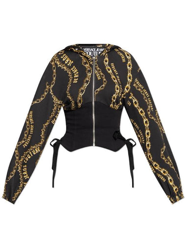 Versace Jeans Couture Patterned Sweatshirt, Women's, Black - VERSACE - BALAAN 1